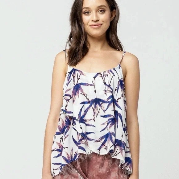 Intimiately Free People Simone Women’s Tank Top Size XS Surplice Tropical Floral - Picture 1 of 6